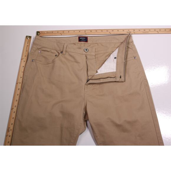 Untuckit Khaki Tan 5-Pocket Straight Fit Pants Trousers Chinos 34x28 - Picture 5 of 7